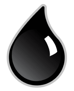 A graphic of a black oil droplet. When you see oil, think Blackstone!