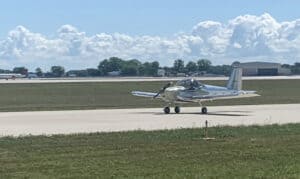 Ryan returning from his inaugural flight in his homebuilt RV-12.