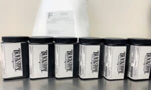 A row of free oil analysis kits from Blackstone Laboratories
