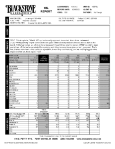 Amanda's Cessna oil report