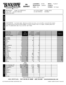 Kristin's Subaru Legacy oil report