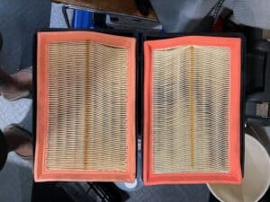 Close up of dirty air filter
