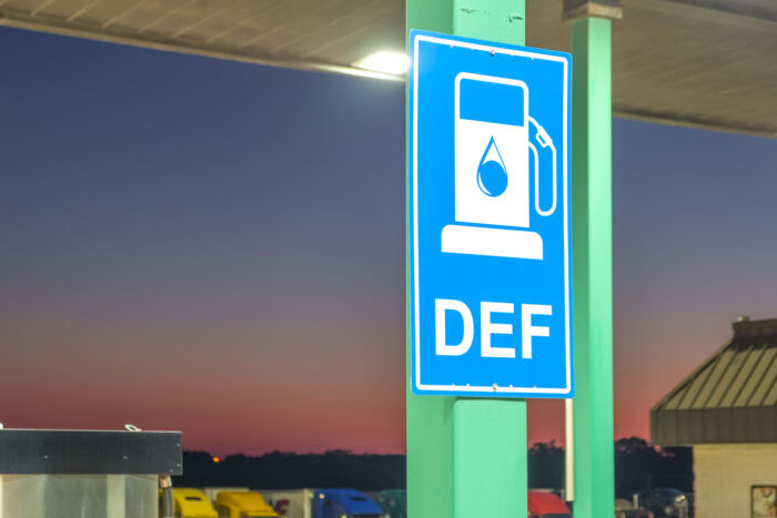DEF sign at a filling station