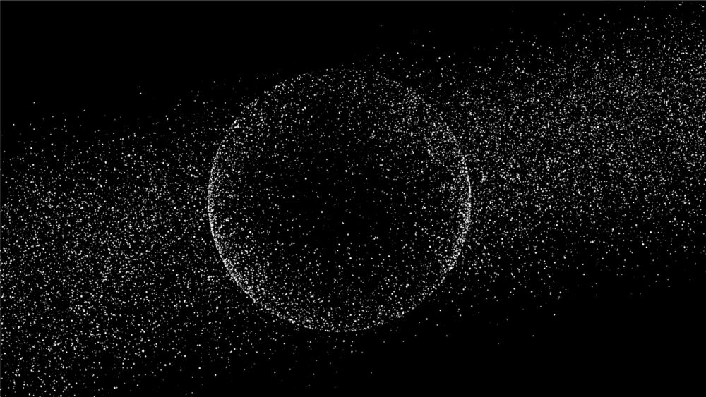 Black background with white particles on it