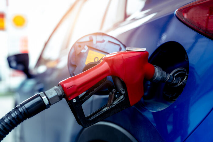 Car fueling at a gas station