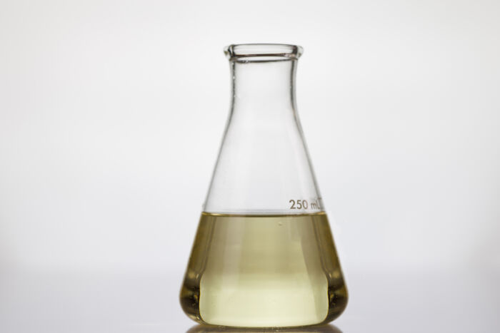Oil in a glass flask