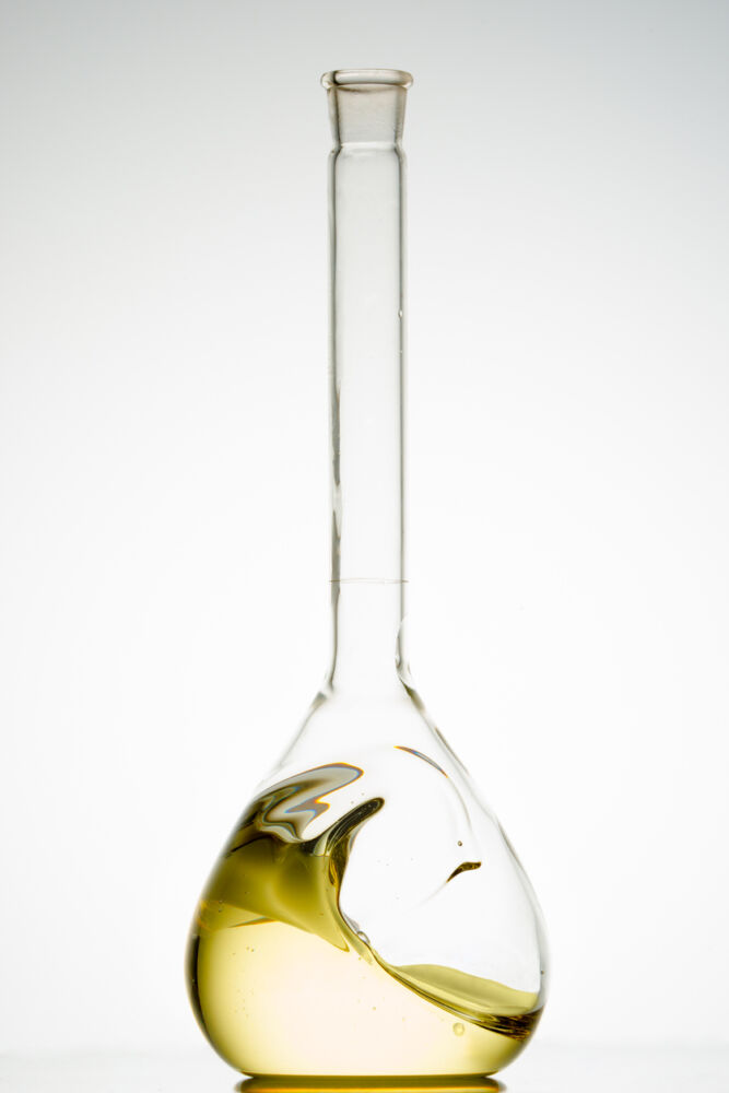 Oil swirling in a flask